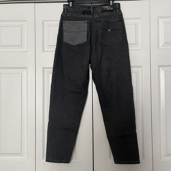 Tommy Hilfiger Y2K LOOK Mom Jeans, Cotton, High Rise tapered Grey Size 28 - Picture 2 of 12